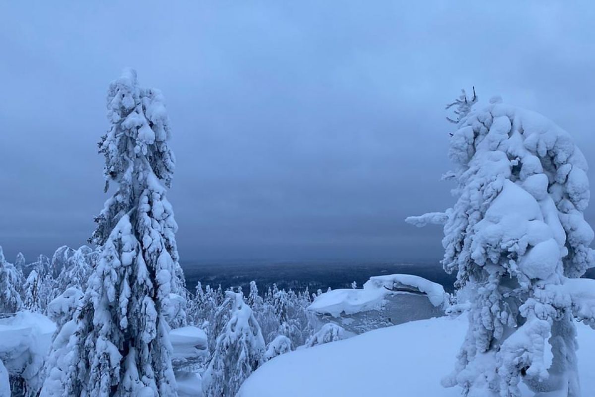 На дно Пермского моря (Каменный город и  Усьвинские столбы на снегоходе")
